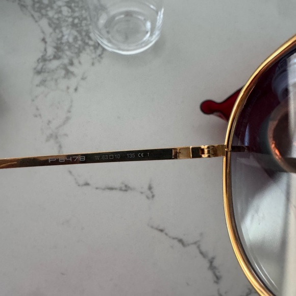 Porsche Design Gold Frame Sunglasses with Blue Lenses - Picture 5 of 7